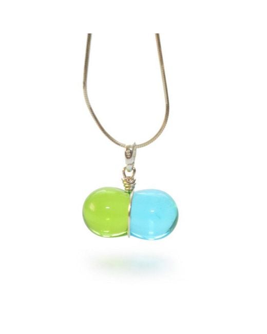 Laura Daili Blue Merged Souls Glass Pendant