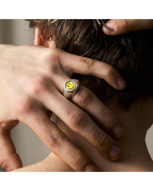 WHYAT Metallic Moody Hand-Painted Rotating Ring – Sterling