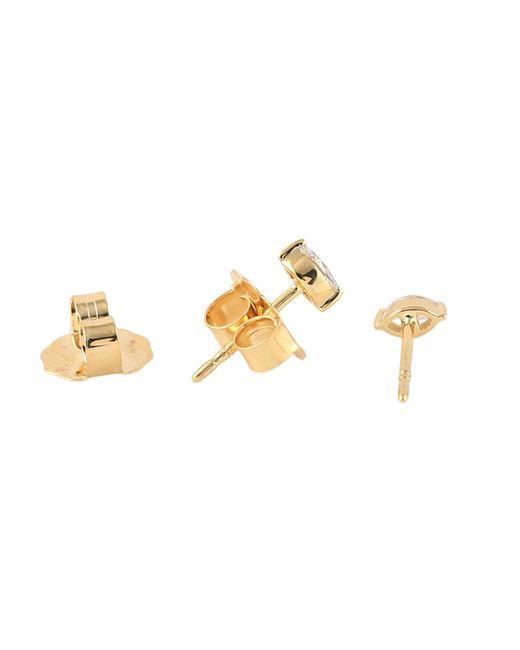 Artisan Metallic Pear Cut Diamond Bezel Stud Earrings