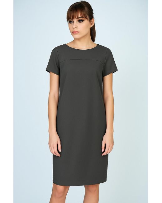 Conquista Gray Anthrcite Sack Style Punto Di Roma Short Sleeve Dress