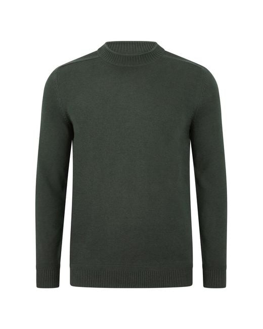 Paul James Knitwear Green Lightweight Cotton Linen Slaithes Saddle Shoulder Jumper for men