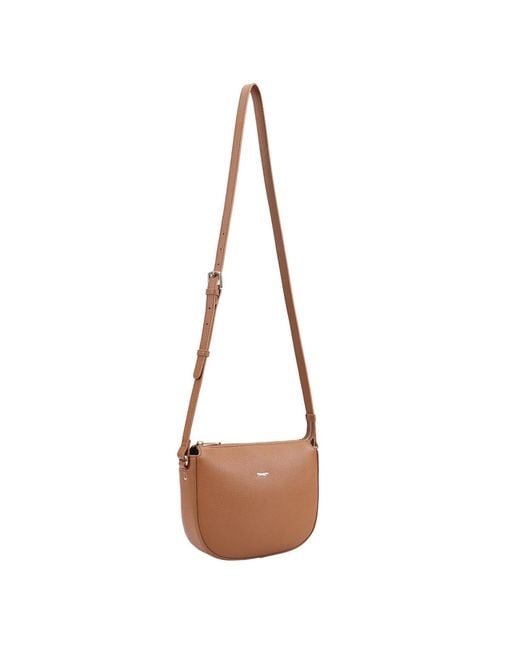 Paul Costelloe Brown Hazara Leather Crossbody Bag