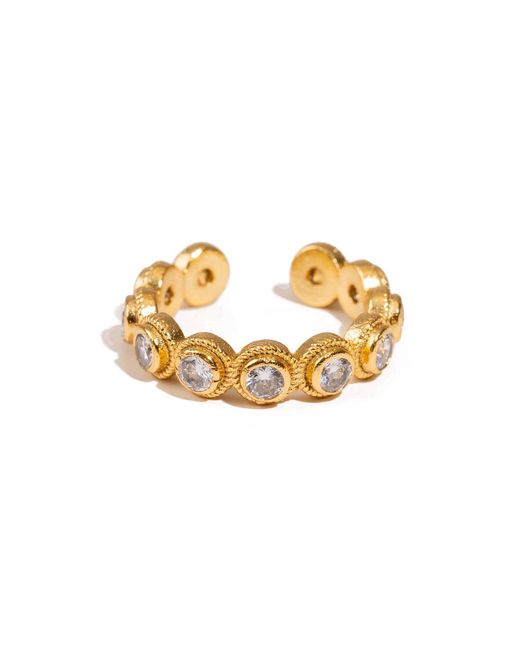 Ebru Jewelry Metallic Eternal Diamond Adjustable Plated Stackable Ring