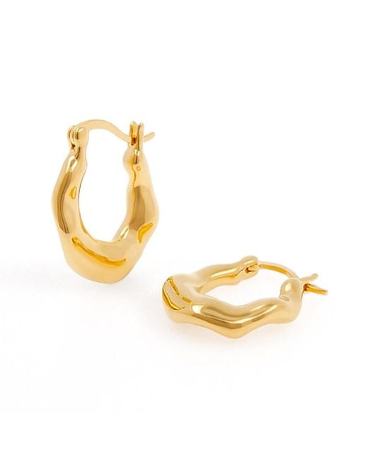Cote Cache Metallic Wave Hoop Earrings