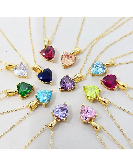 Harfi Pink Rose Quartz October Birthstone Love Heart Necklace