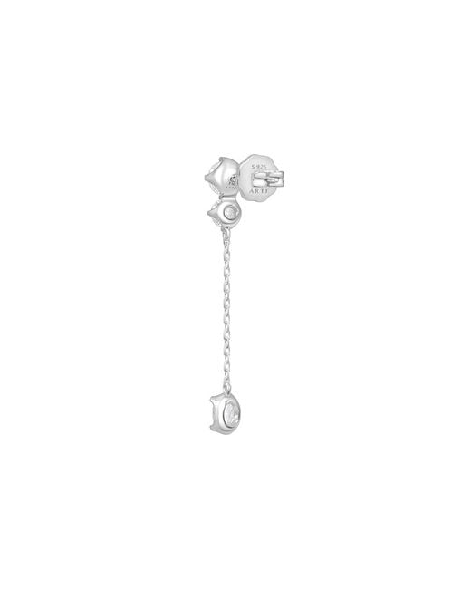 Arte Madrid White Gemma Oval Dangle Earrings