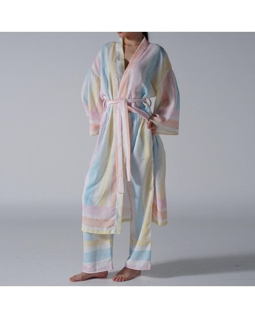 LOVEIST STORE Blue Pastel Stripe Relaxed Fit Trousers