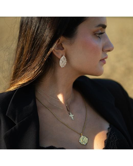 Ebru Jewelry Metallic Queen Nefertiti Medallion Necklace