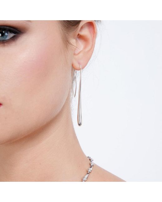 Lucy Quartermaine White Long Solid Drop Earrings