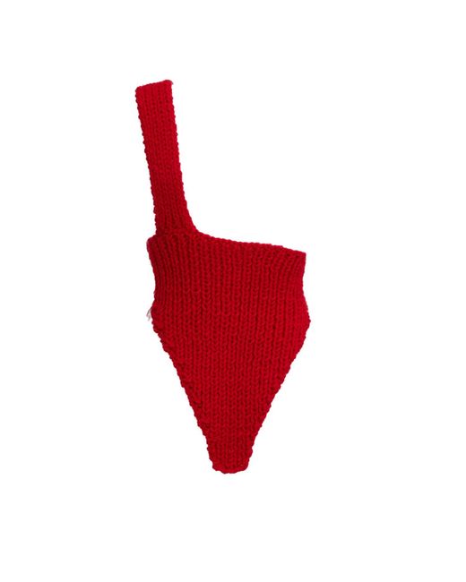 Sarah Regensburger Red Fire Chunky Knit Top