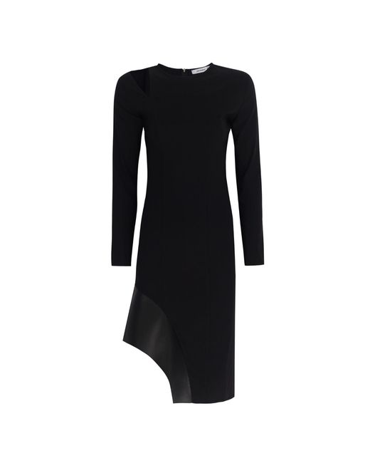 Mirimalist Black Alphalyra Midi Dress