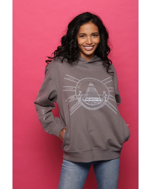 Miracles Manifester Purple God First Affirmation Hoodie With Rhinestone Design
