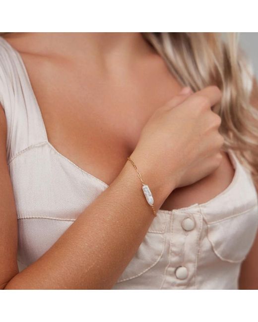 Adriana Pappas Designs Metallic Dainty Biwa Bracelet