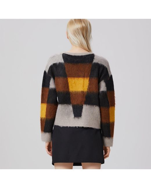 Smart and Joy Black Check Pattern Oversize Jumper
