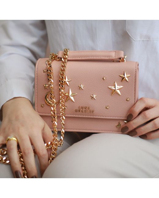 Luna Charles Pink Nova Star Studded Handbag