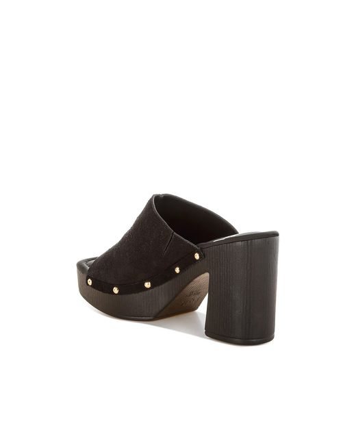 Rag & Co Brown Masaki Soft Suede Leather Wooden Clogs