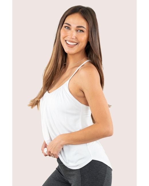 JJwinks White Slumber Party Bra-Free Lounge Top