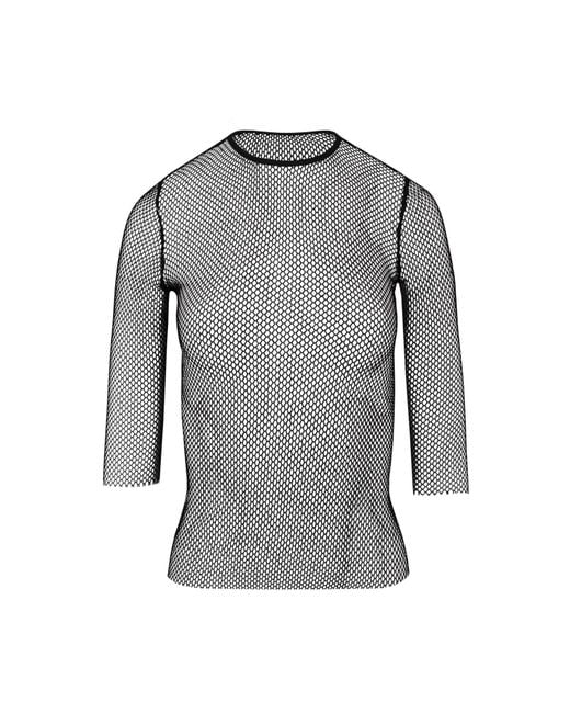 Oh!Zuza Gray Mesh Midi Sleeve Top