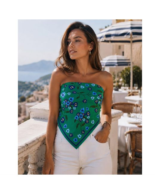 Jessie Zhao New York Green Emerald Echo Double Sided Silk Scarf