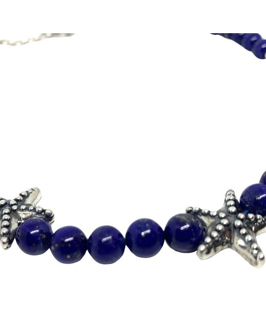 Tg-Jewellery by Tamara Gervasio Blue Handmade Lapis Lazuli Beads Necklace With Sterling Starfish