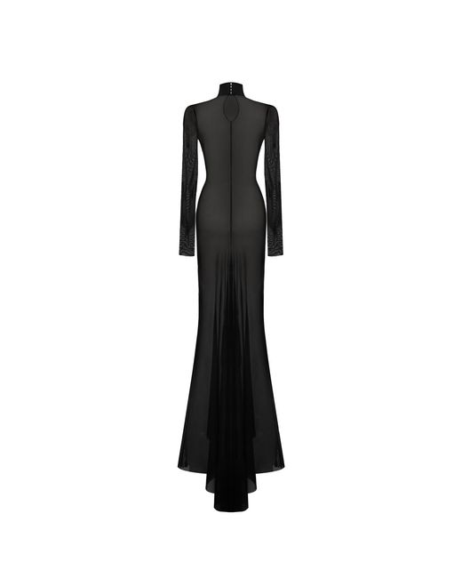 Sanctumum Black Kenza Mesh Maxi Dress