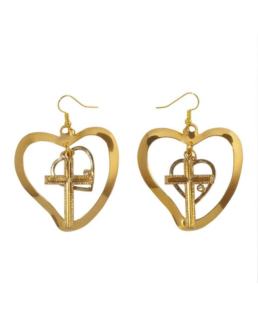 Caramel Vintage Jewellery Metallic Faith And Love Earrings