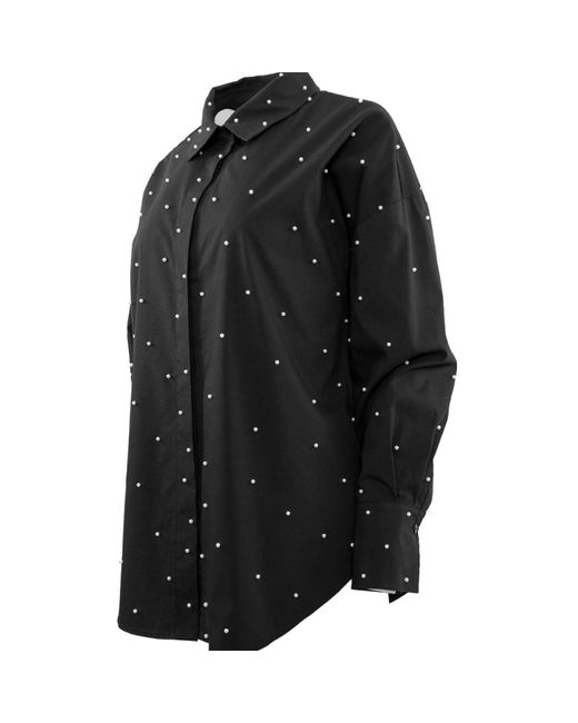Theo the Label Black Echo Pearly Shirt