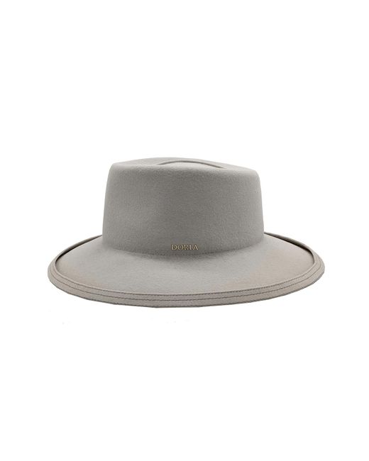 DORIA 1905 Gray Chalk Smooth Lapin Felt Hat With Leather Strap for men