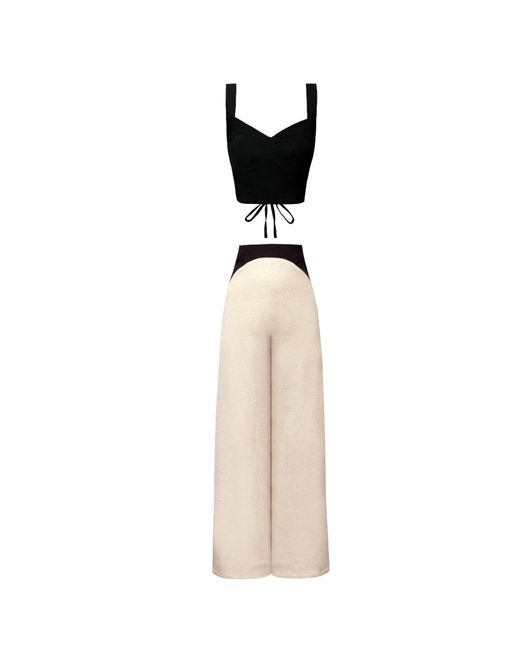 ALINA CERNĂTESCU White Neutrals Doha Set Sustainable Linen, Versatile Day-To-Night Outfit