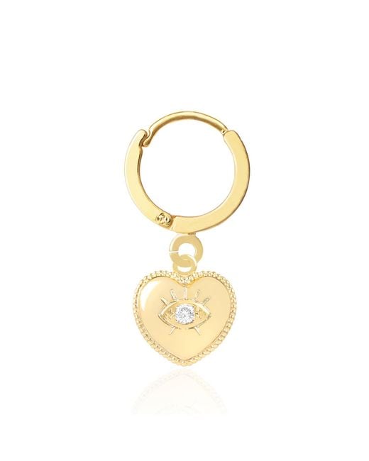 C.J.M Metallic Heart Eye Huggie