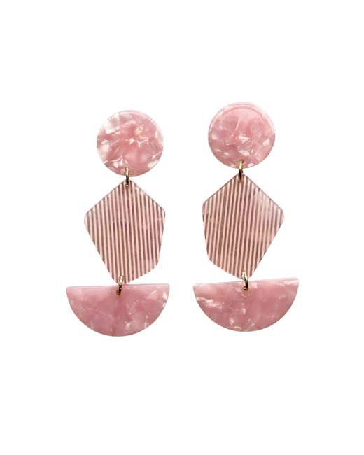 CLOSET REHAB Pink Pendulum Drop Earrings