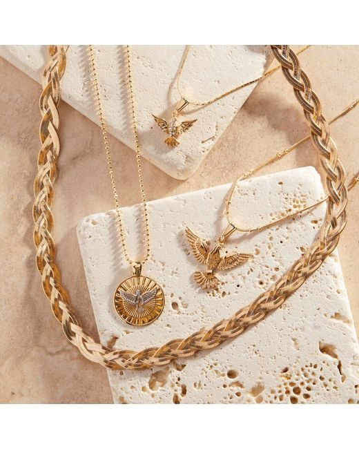 Glamrocks Jewelry Metallic Golden Hawk Necklace