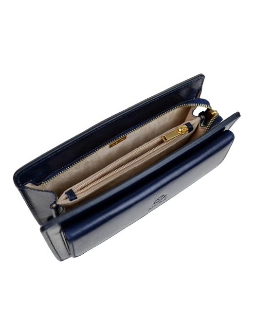 Time Resistance Blue Leather Clutch Purse for men