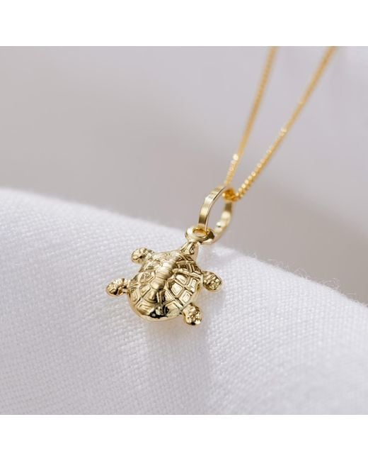 Posh Totty Designs Metallic Gold Turtle Pendant Necklace