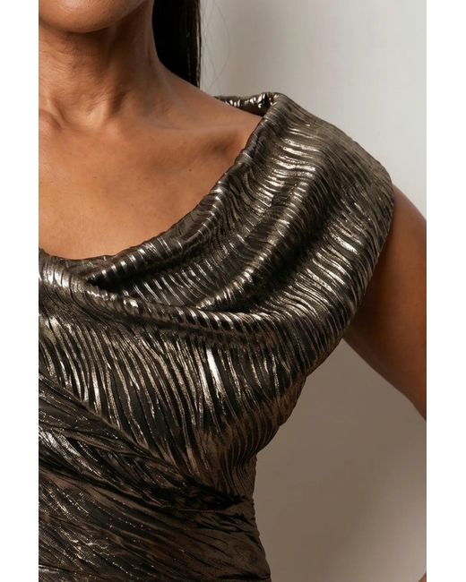 Luna Fashion House Gray Short Metallic Dress, Laura