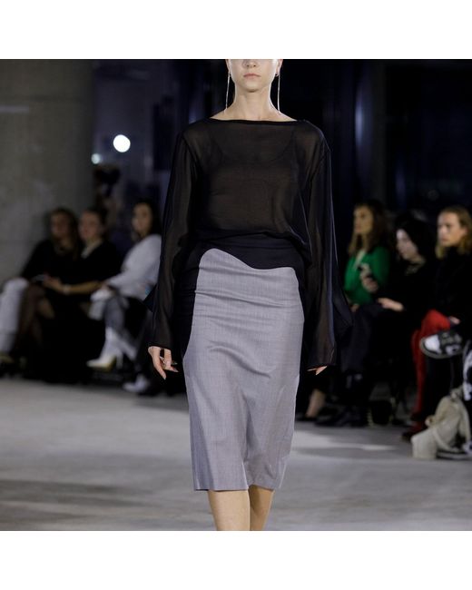 Laura Daili Gray Midi Skirt