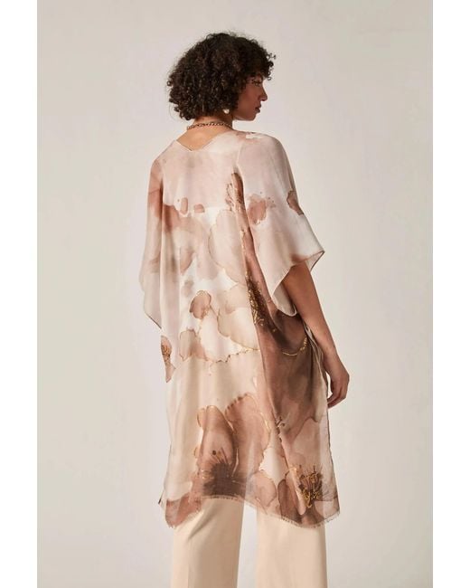 James Lakeland White Watercolour Floral Kaftan