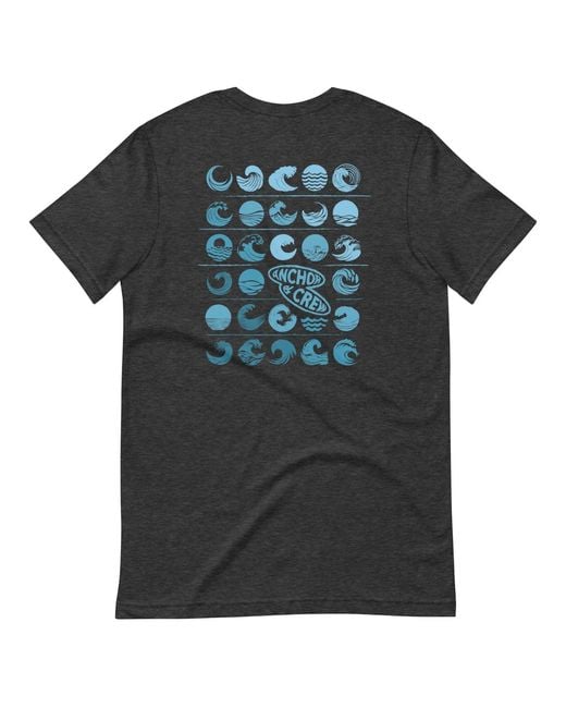 Anchor and Crew Black Heather Surf N Waves Passenger Organic Cotton T-Shirt