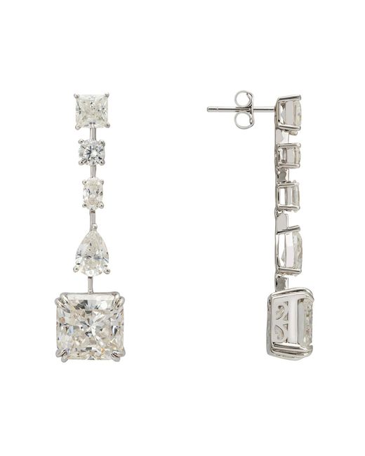 Latelita London White Angelina Moissanite Drop Earrings