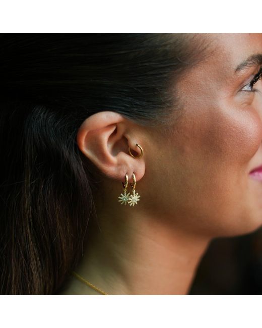 Ebru Jewelry Metallic Minimalist Vermeil & Diamond Sun Earrings