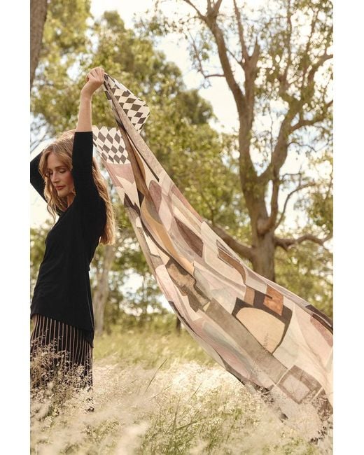 Adrift Clothing Natural Neutrals Cubist Dreams Scarf