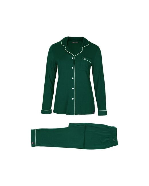 Pretty You London Green Bamboo Long Sleeved Trouser Pyjama Set