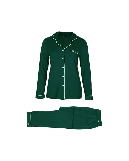 Pretty You London Green Bamboo Long Sleeved Trouser Pyjama Set