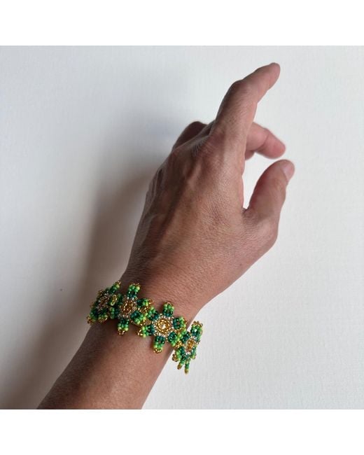 Iliana Arrazola Green Waterfall Blossom Bracelet