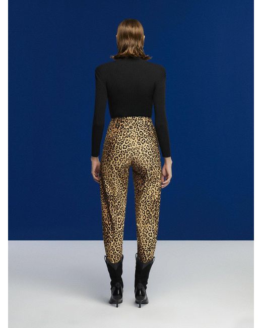 Nocturne Natural Leopard Print Slouchy Pants