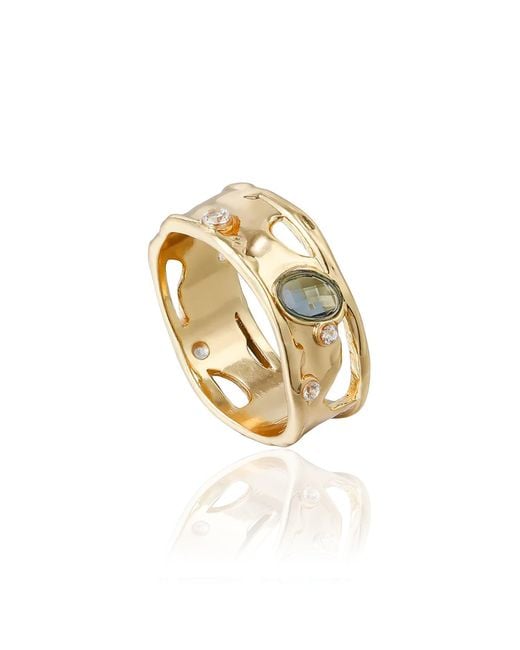 Rare Matters Jewelry Metallic Glass Statement Ring