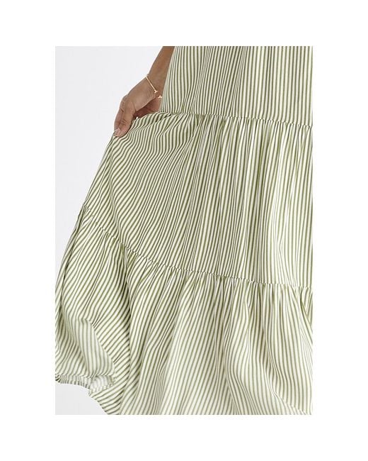 Paisie Metallic Tiered Halterneck Maxi Dress