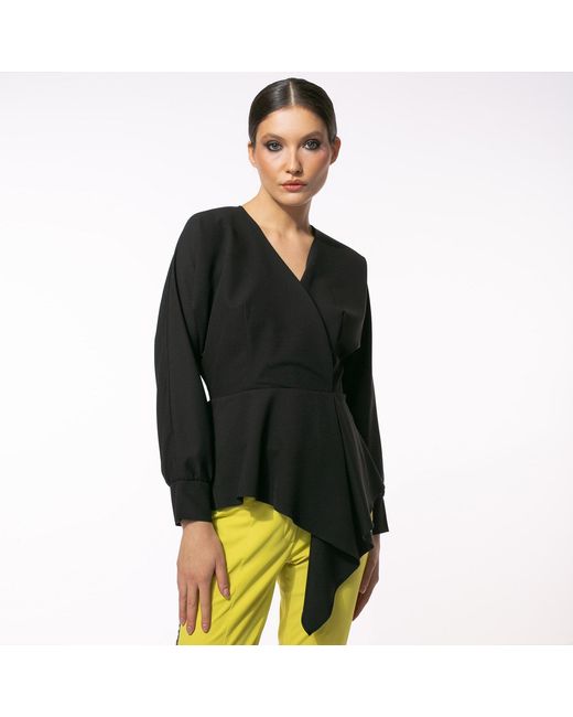 Larisa Dragna Green Drape Fold Top