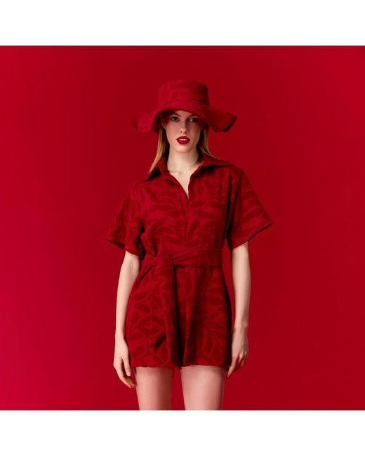 Nur Karaata Red Victoria Beach Dress