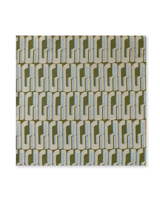 Gresham Blake Green Graphic Pocket Square for men